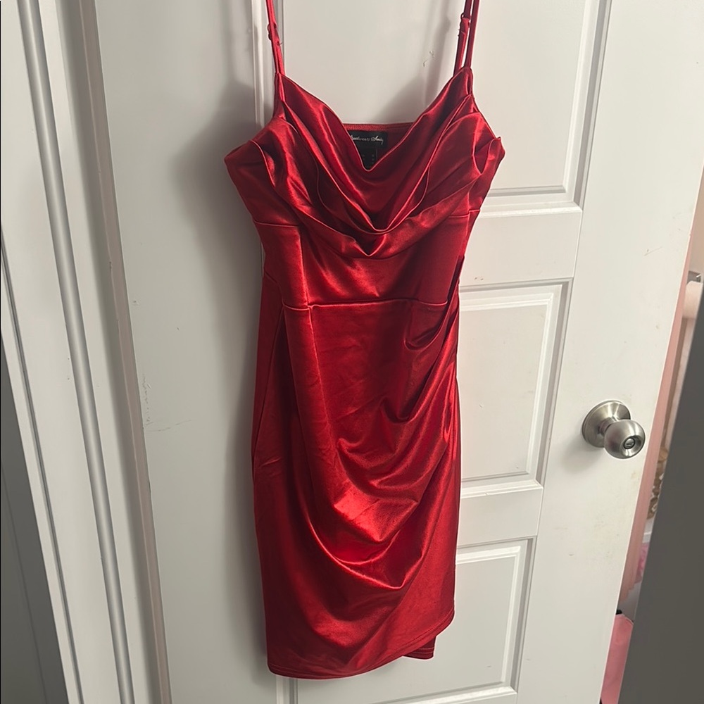 Elegant Red Satin Dress
